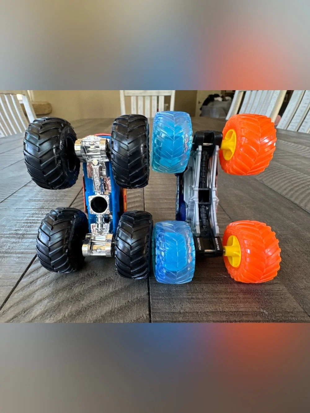 Hot Wheels Town Hauler & Monster Jam Fire Ice Grave Digger Monster Trucks